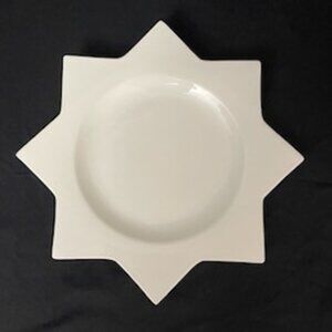 Sue Fisher King‎ Ceramic Star Dish White Made in Italy 8 Points Modern Neutral